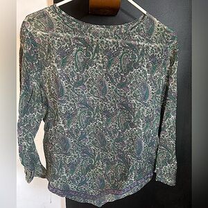 Vintage Boho Hippie Indian Cotton Paisley Hankerchief  Shirt Size S/M